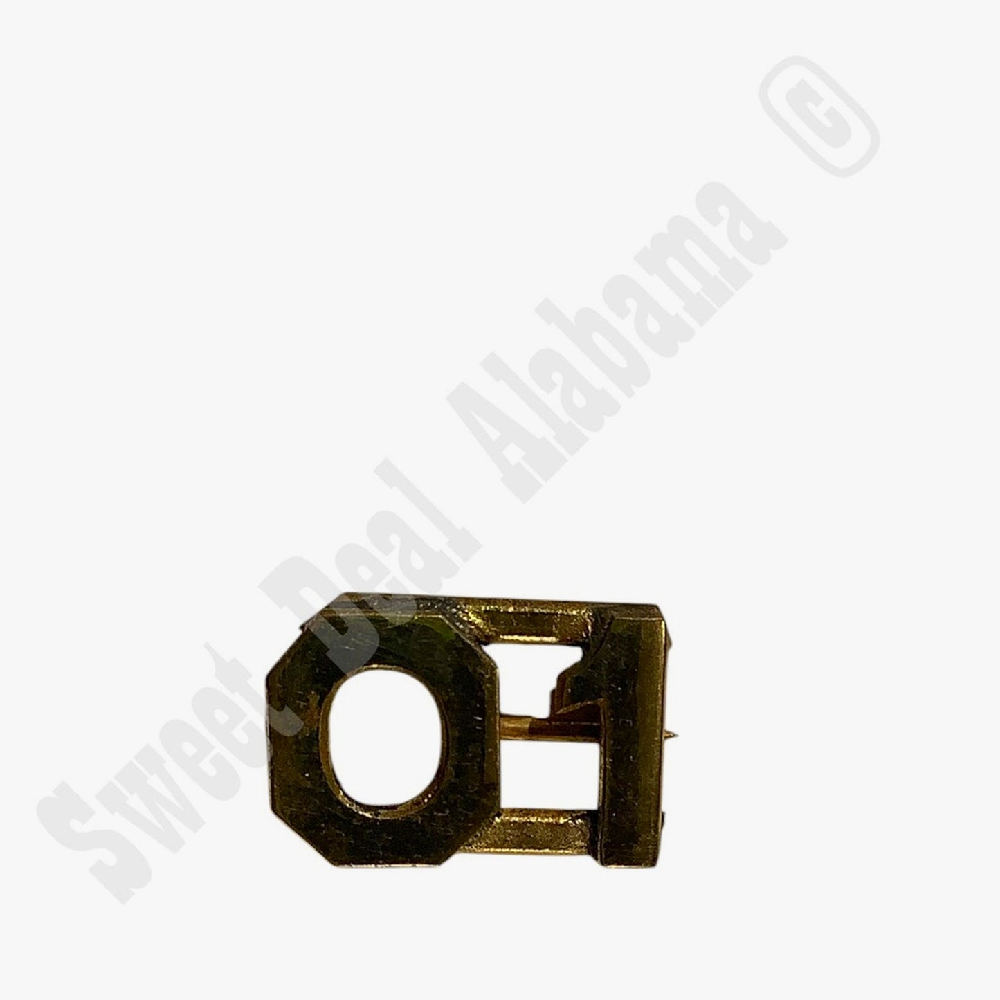 WWI Era Numeric "01", Brass Military C-Clasp Hat / Lapel / Collar Pin 3/8"H