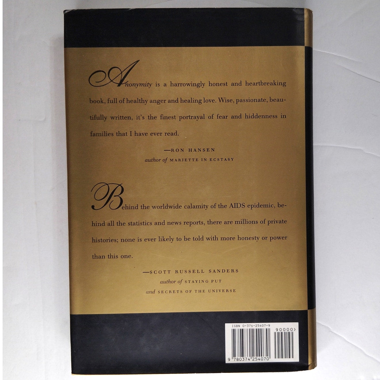 Anonymity by Author Literary Fiction Suspense Novel Hardcover Like New
