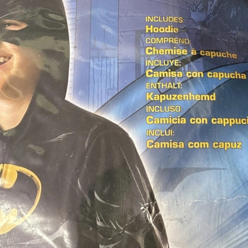 Kids Child Batman Zip-up Hoodie Size L/XL Halloween Costume – Black