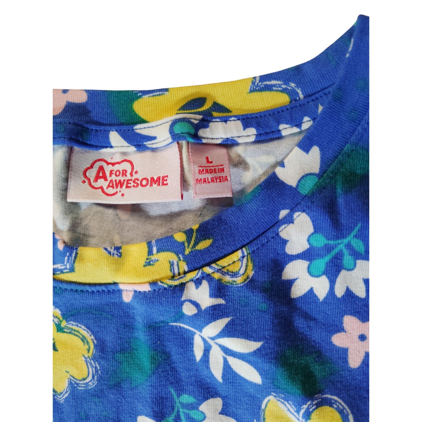 A for Awesome S/S Dropwaist Casual Dress w/ Leggings, LRG Ellis Blue Floral NWOT