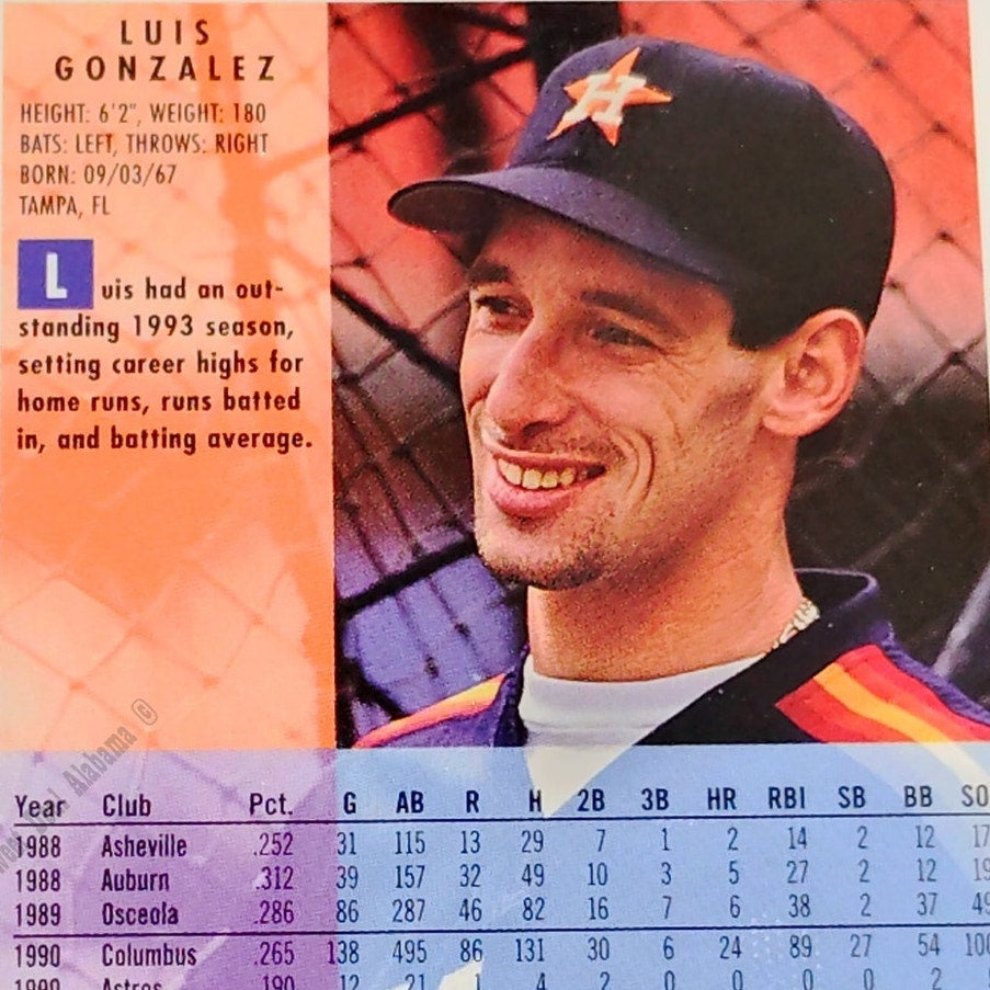 Luis Gonzalez, Florida Marlins, #491, 1994 Fleer Baseball Collector's Card
