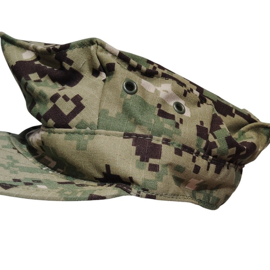 U.S. Navy NWU Type III Woodland Cap Size 7-1/8 Ripstop 50/50 Sekri Industries