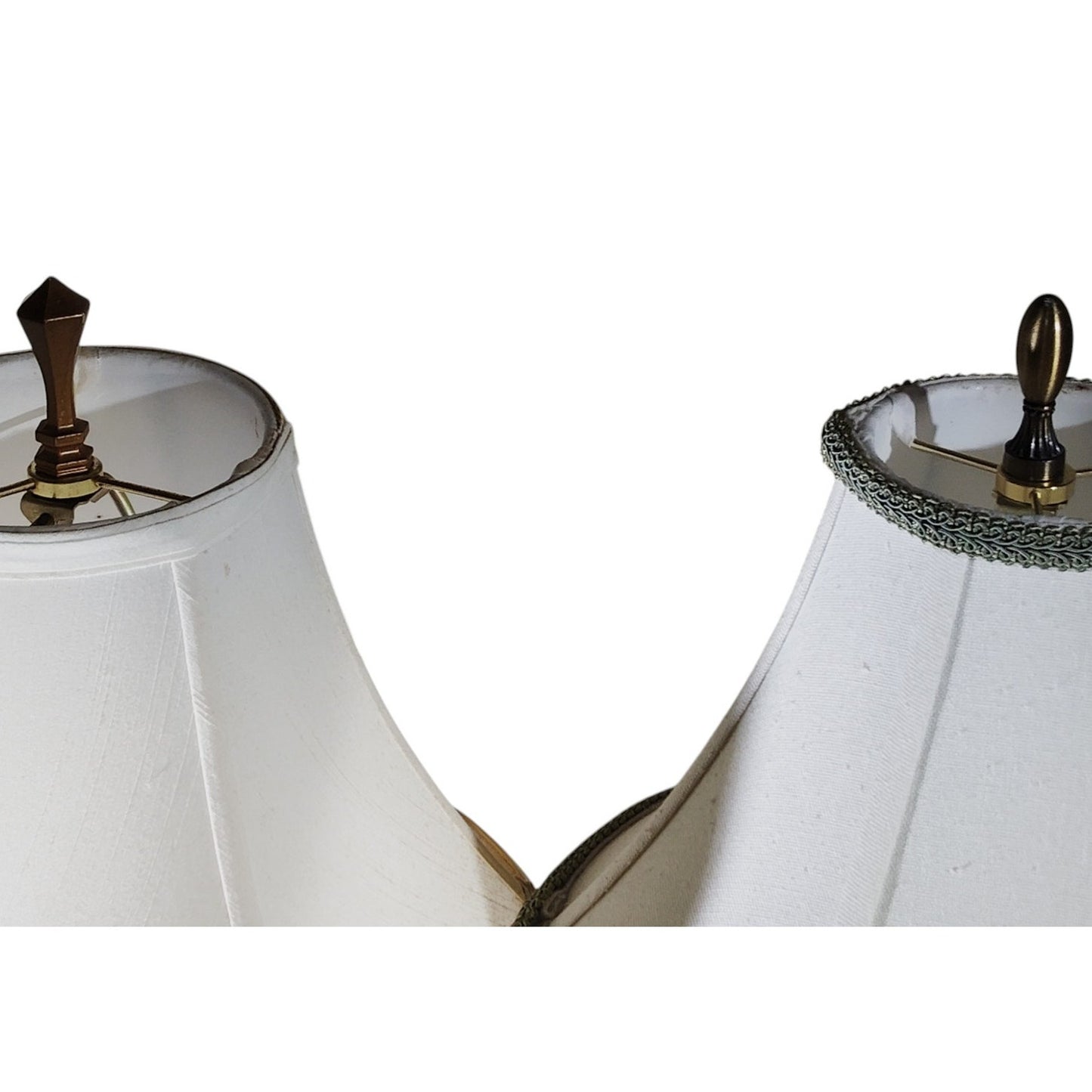 Pair of Vintage Classic Tan Shade Table Lamps – 27.5"H w/ Finial, Working