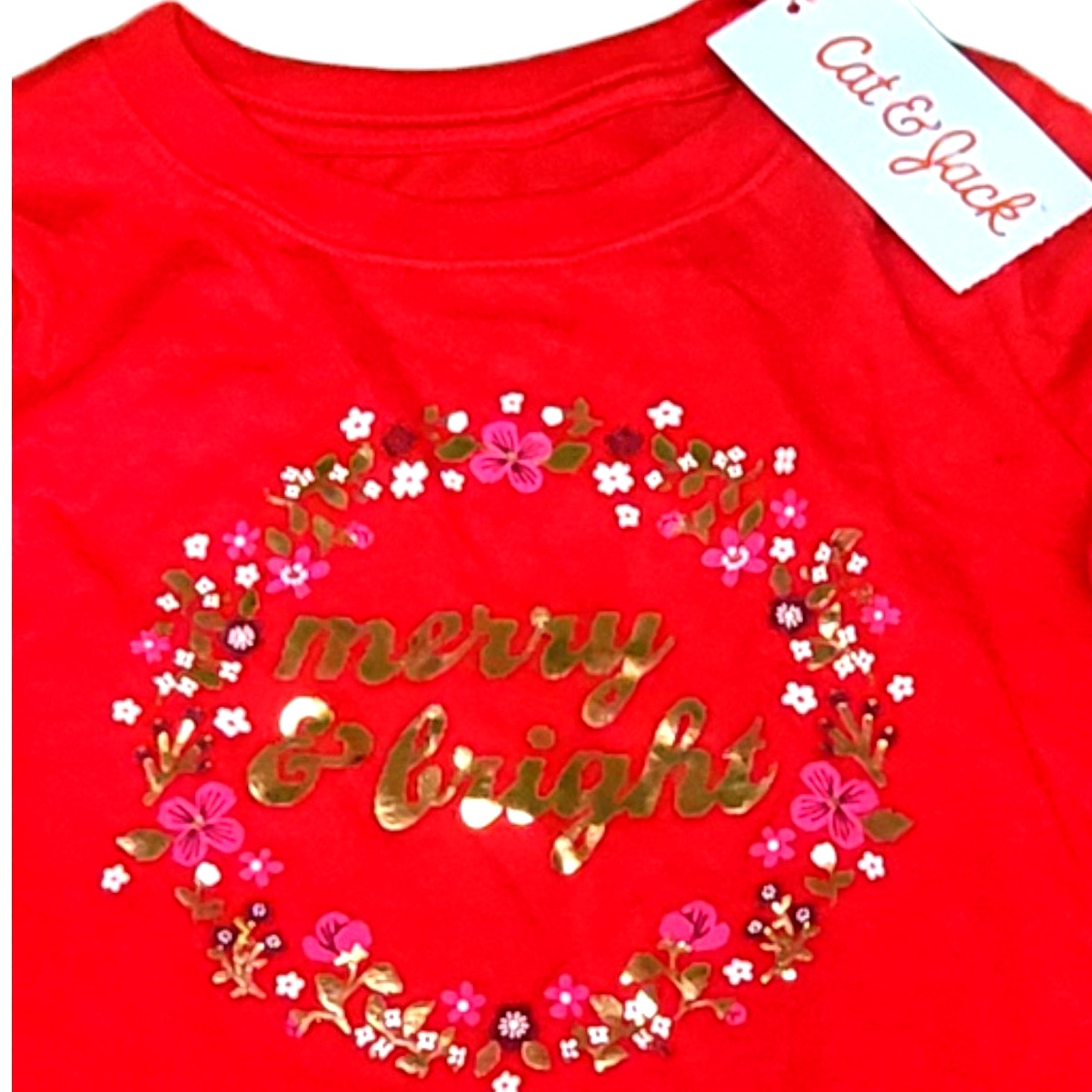 Toddler 'Merry & Bright' Long Sleeve T-Shirt - Cat & Jack Red 2T