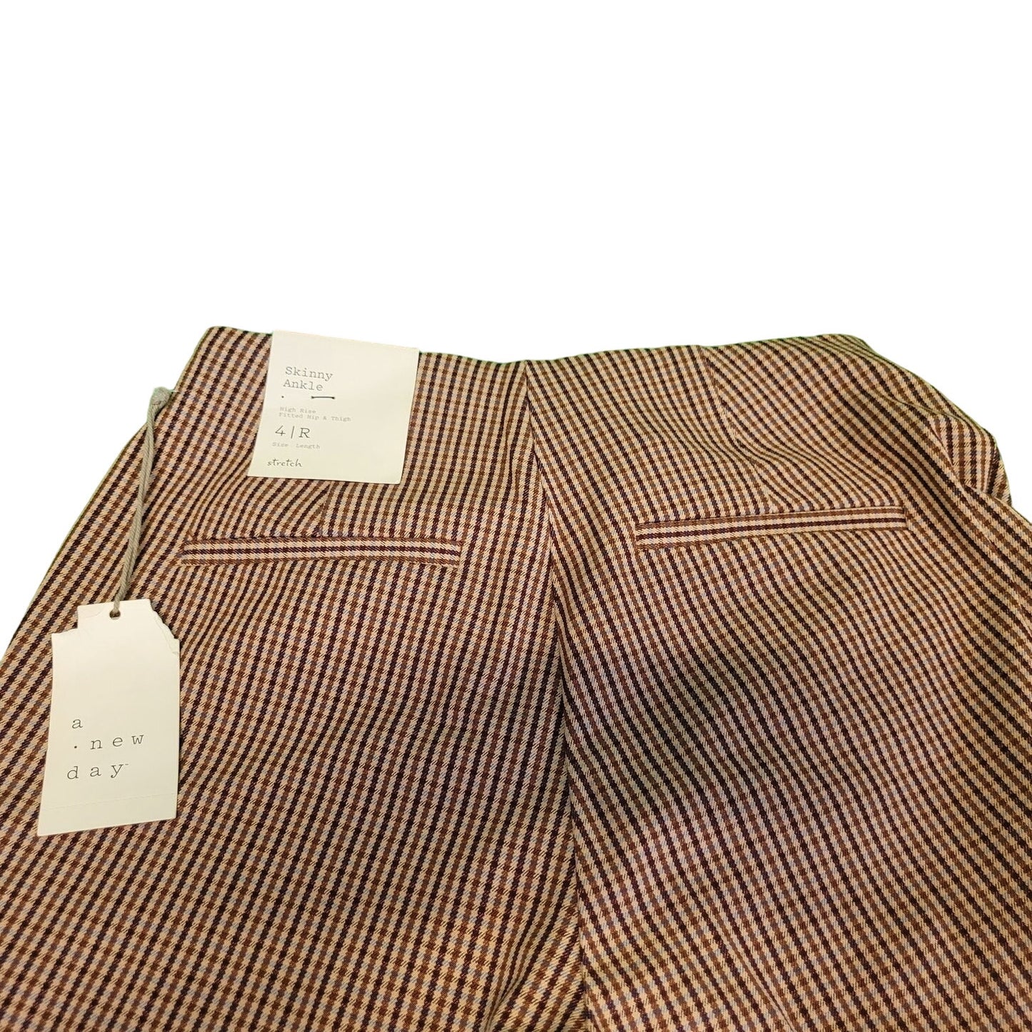 Women's Bi-Stretch Skinny Pants - a New Day™ Brown Plaid 4