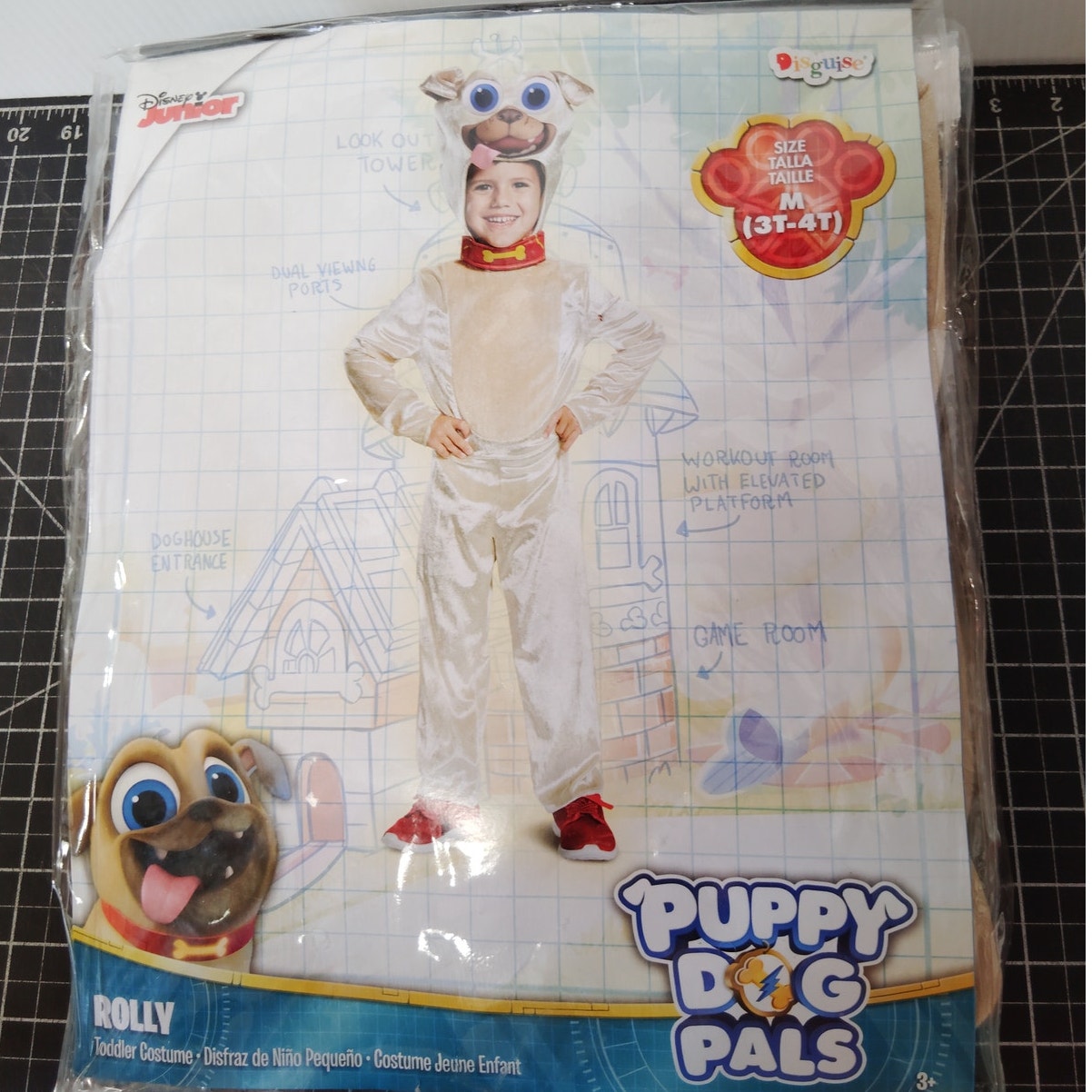 Toddler Unisex Rolly Classic Puppy Dog Pals Costume, 3T-4T, White