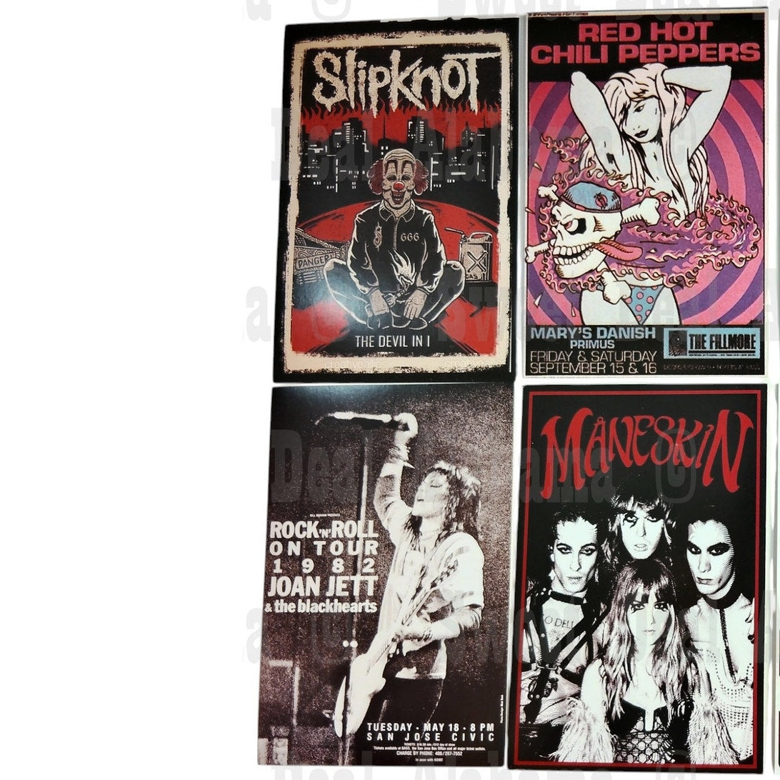 8-Piece Punk Rock Wall Collage Kit - Hip Hop, Rap, Rock & Roll - 6"x4" Posters