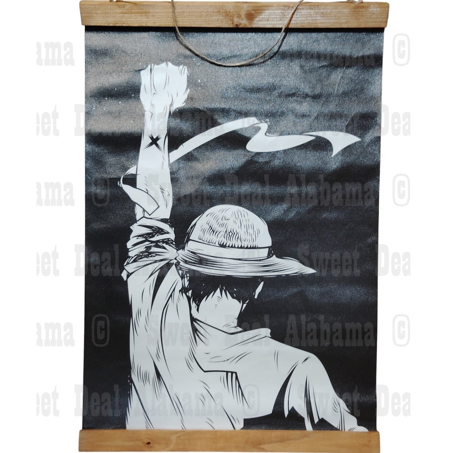RONIG Anime Poster Wall Hanging Scroll – 13” x 20” Canvas Print, Wooden Frame
