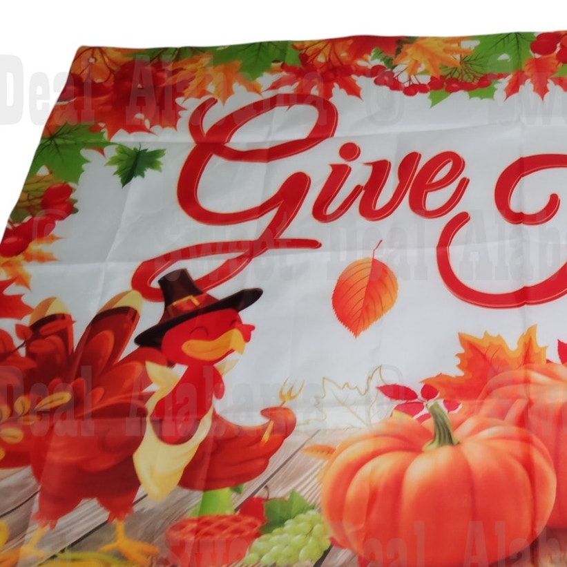 Festive "Give Thanks" Backdrop Banner 60” x 39” Thanksgiving Décor Backdrop