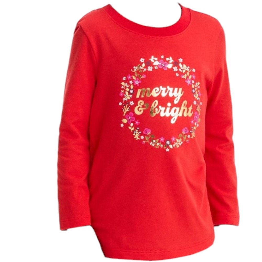 Toddler 'Merry & Bright' Long Sleeve T-Shirt - Cat & Jack Red 2T
