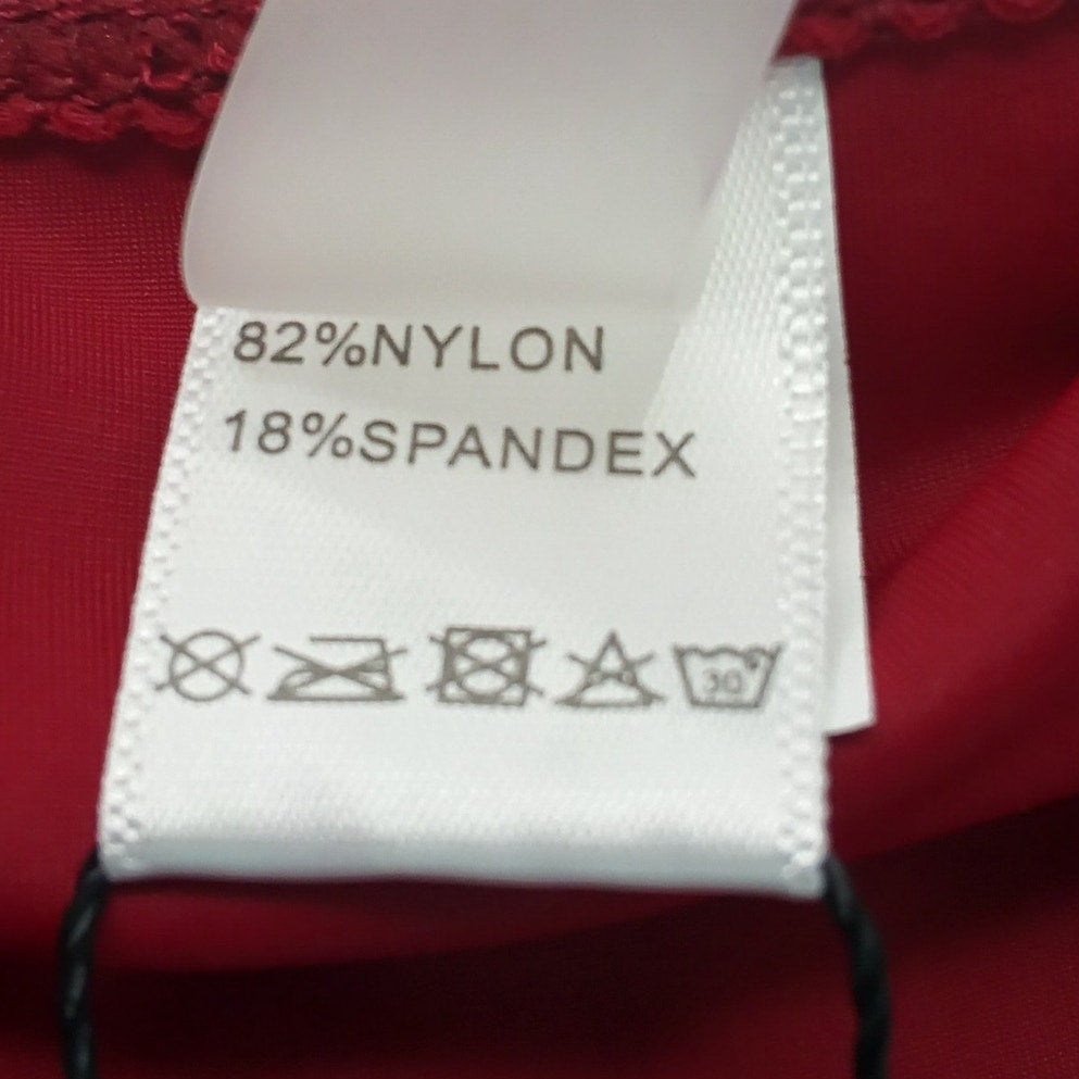 Aqua Eve Red High Waisted Bikini Bottoms Ruched Swim Bottoms Women’s XL (14W)
