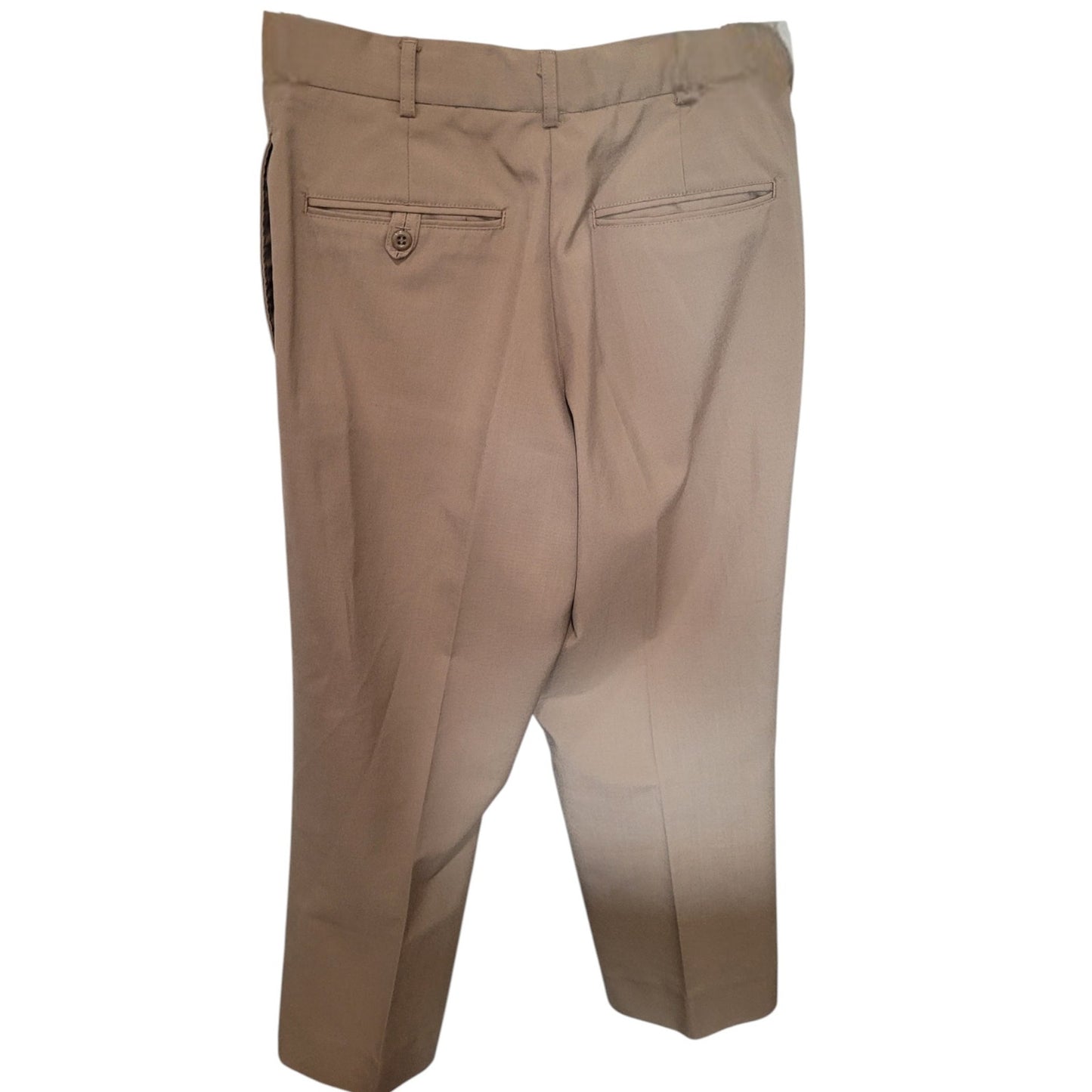 Flying Cross Uniform Trousers - Size 28S - 75/25 Poly-Wool Blend - Tan