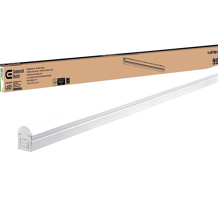 Commercial Electric 4 Ft. 32-Watt Equivalent Plugin Direct Wire LED