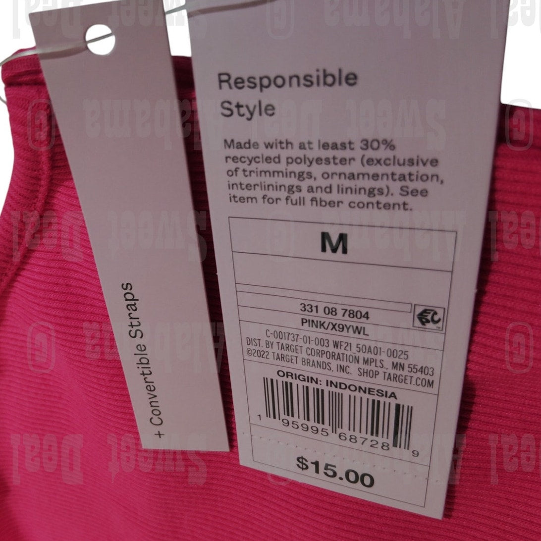 Women's Sleeveless Convertible Knit Bodycon Dress, Medium, Pink - Wild Fable
