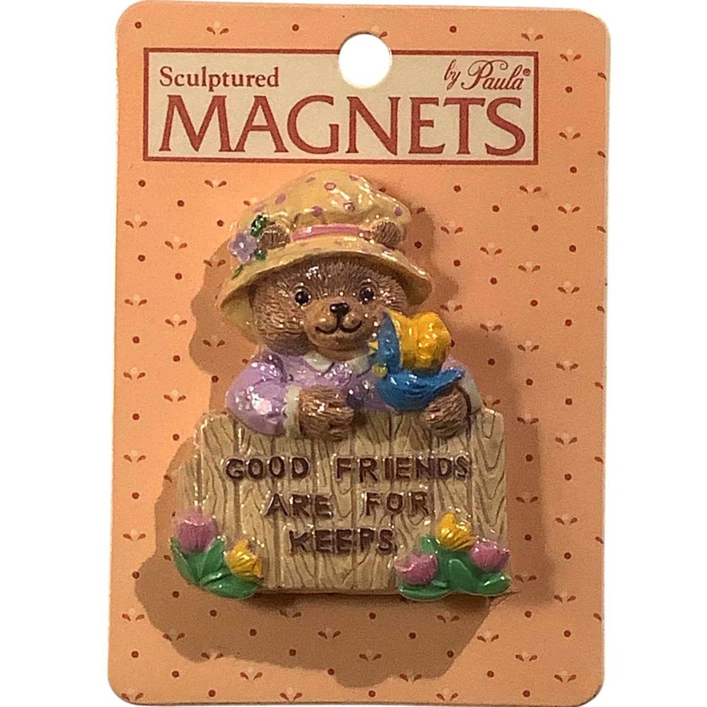 Sculptured Magnets by Paula: "Good Friends are for Keeps" 2.75"H x 2.25"W