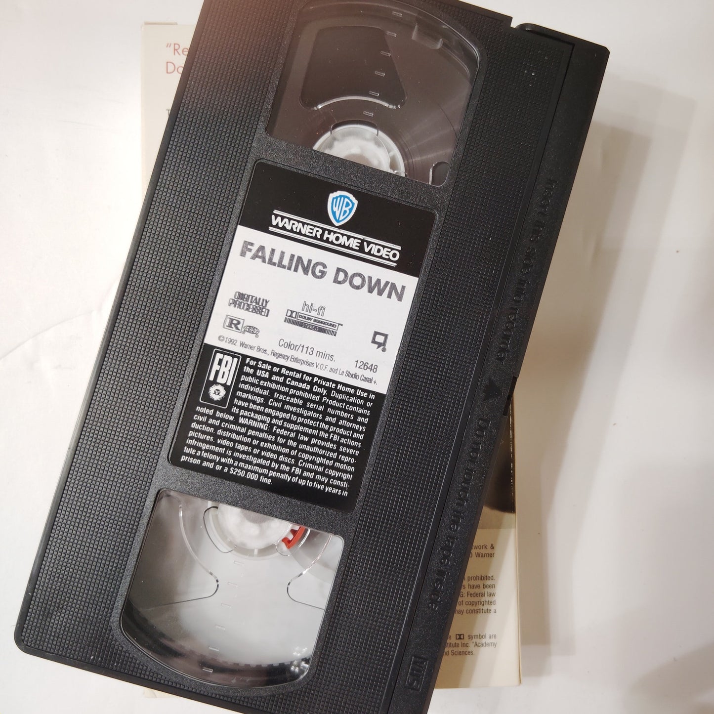 Falling Down VHS 1992 Michael Douglas Robert Duvall Thriller Drama