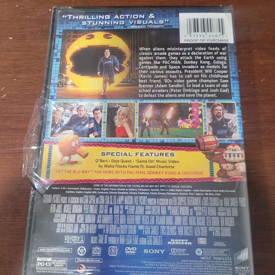 Pixels DVD Sony Pictures Sci-Fi Action Comedy Adam Sandler Retro Video Game