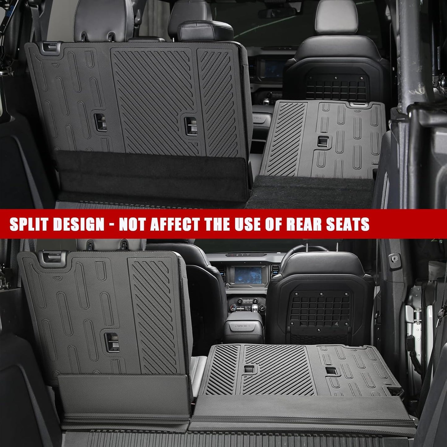 Seat Back Cover & Cargo Liner for Ford Bronco 4-Door All-Weather TPE (2021–2025)