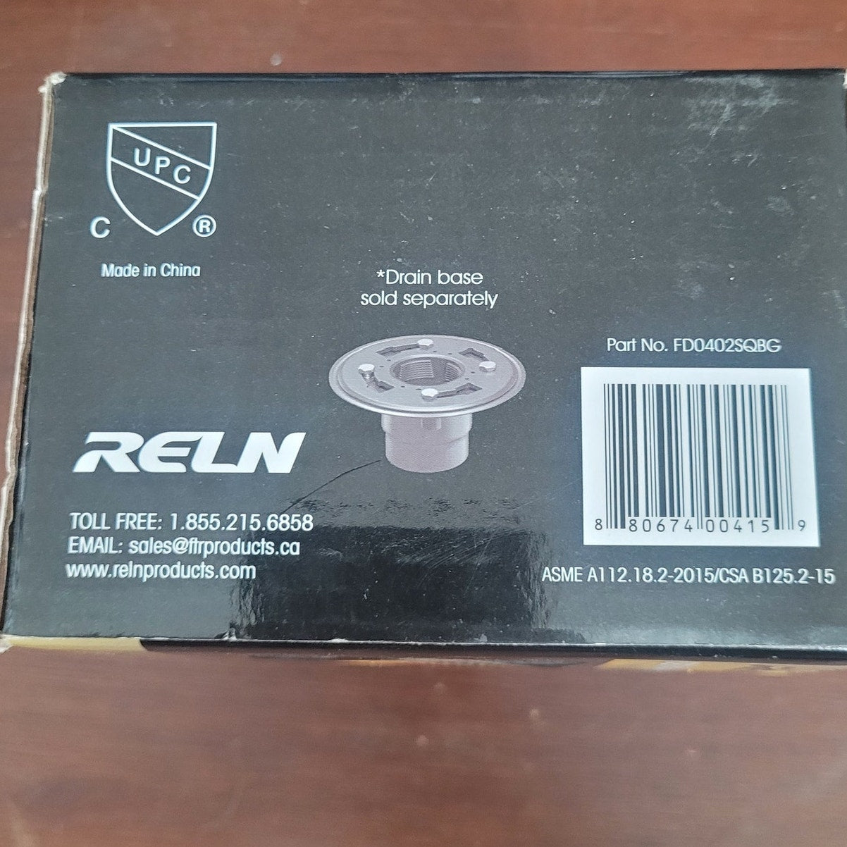 4" × 4" Brushed Gold Square Shower Drain – Square Pattern Cover