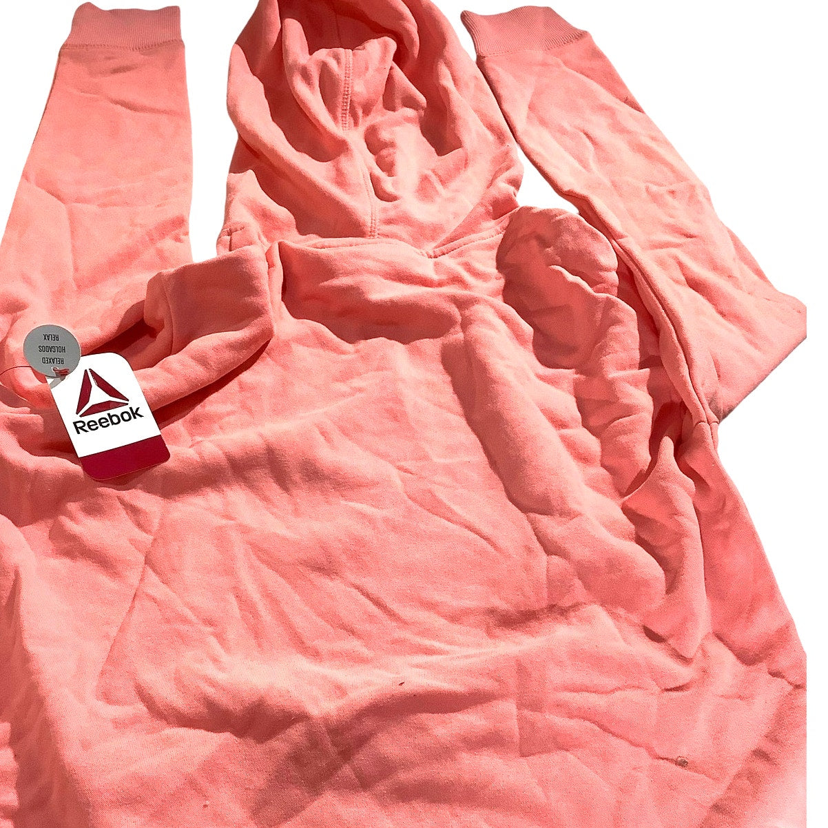 Reebok Women's Renew Cropped Hoodie with Front Pocket, Strawberry Ice, XS (0-2)