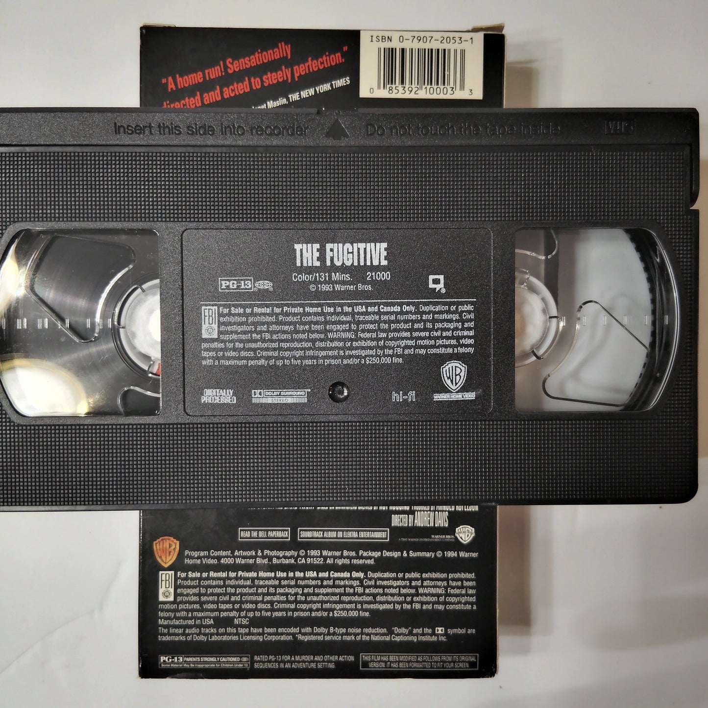 The Fugitive VHS 1994 Harrison Ford Tommy Lee Jones Action Thriller Warner Video