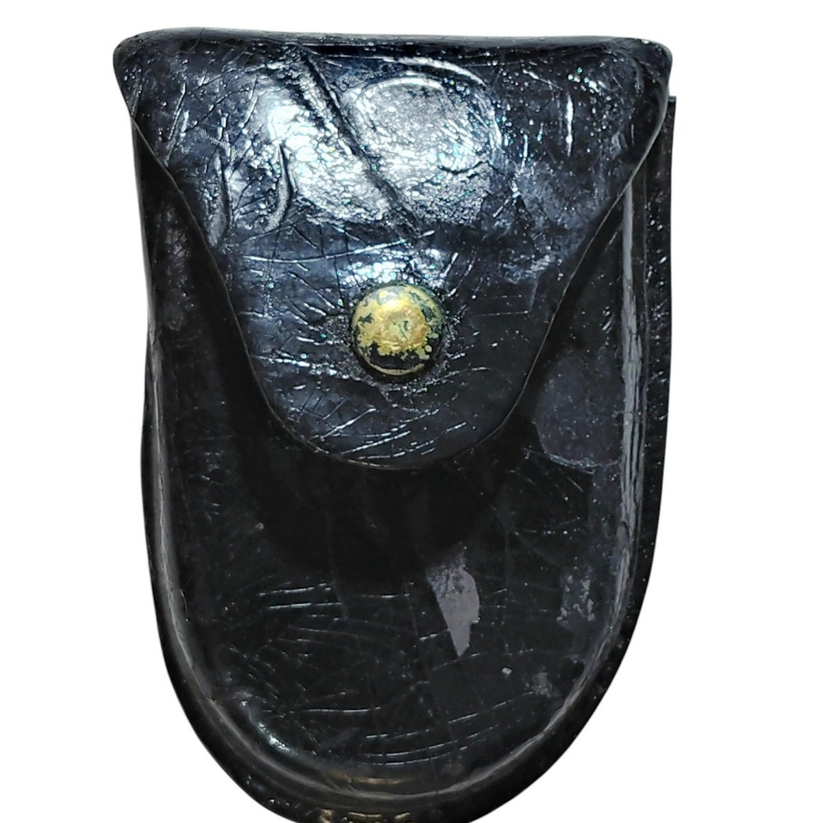 Vintage Leather Handcuff Belt Case, Snap Closure, Non-Useable, 5.5" x 3.5"