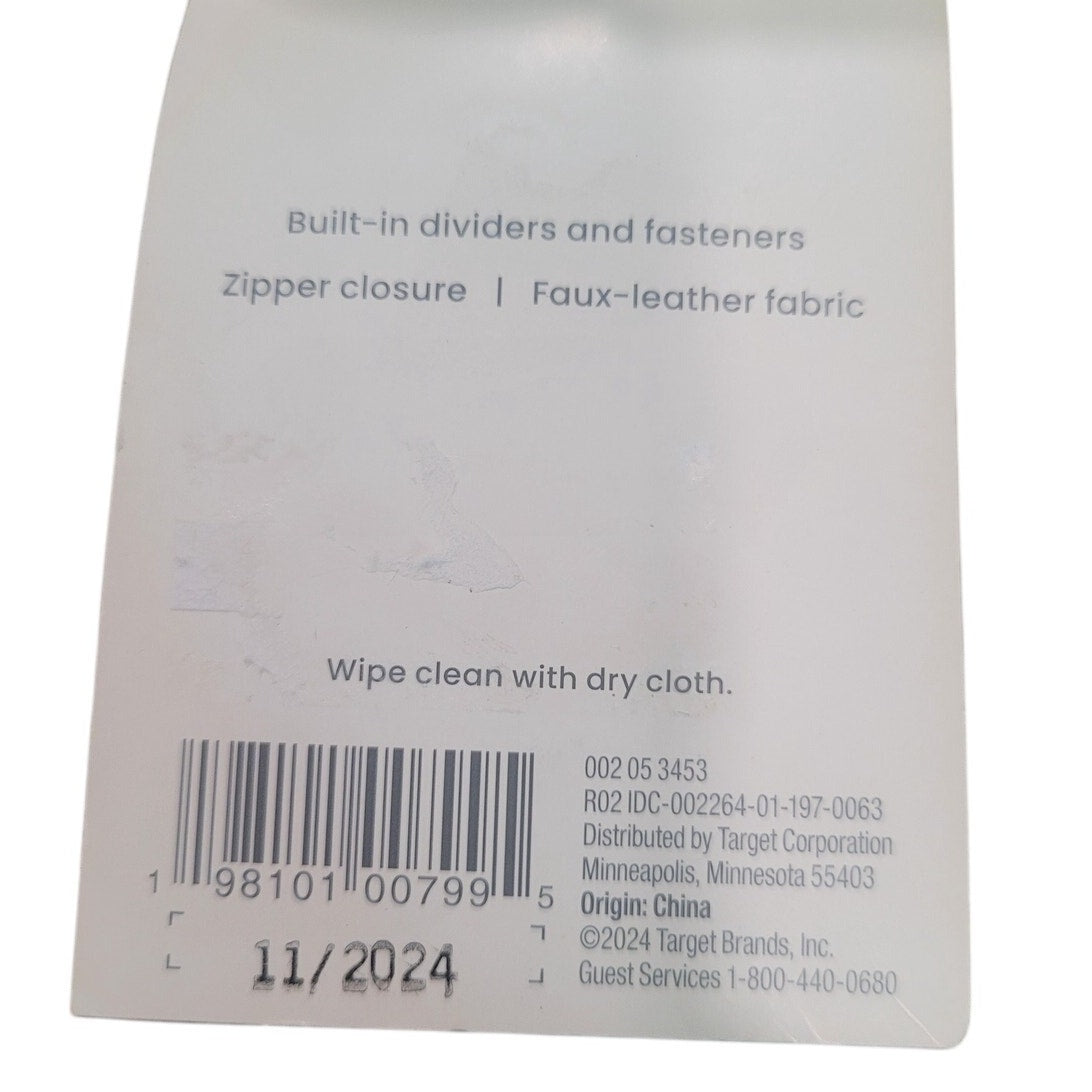 Brightroom Large Travel Accessory Organizer – Taupe Faux Leather – Jewelry Case