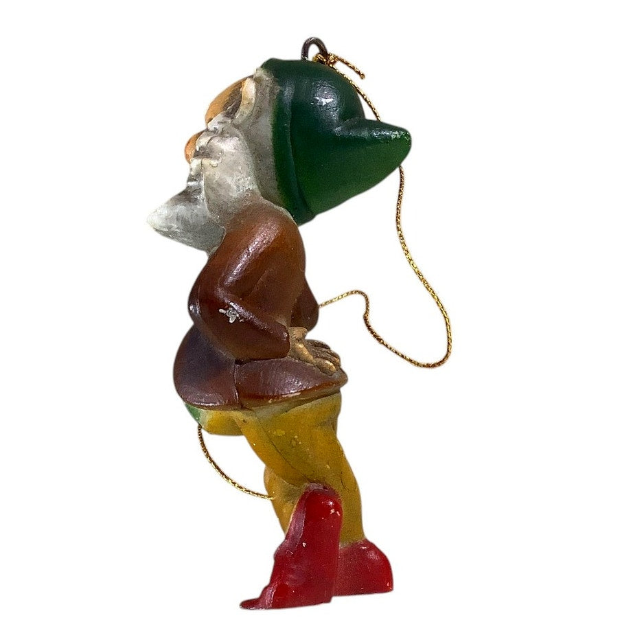 Vintage Miniature Gnome Figurine, Ornament, Made in Hong Kong 3-1/8"H x 1"W