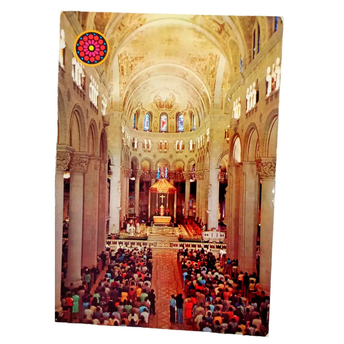 Interior of the Basilica Ste-Anne de Beaupre Quebec, 4 x 6, Vintage Postcard