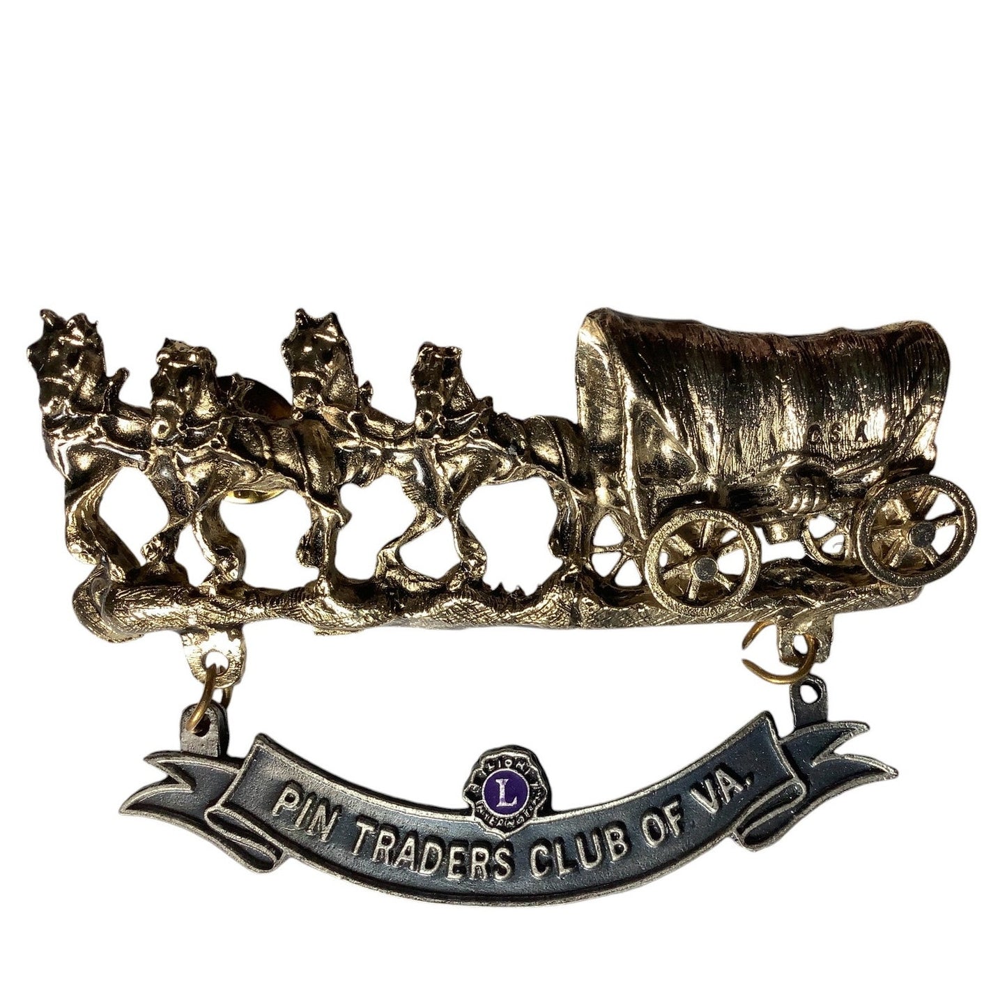Vintage Lions Club International, Wagon Train Lapel Pin, Pin Trader's Club of VA