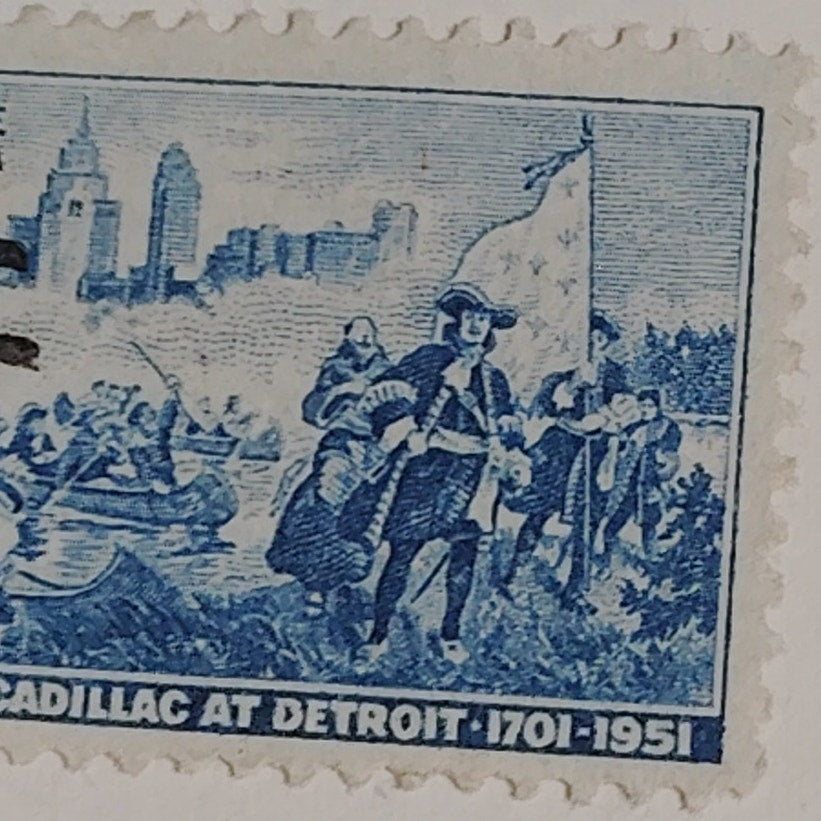 1951 3¢ Cadillac Landing at Detroit Stamp – Scott 1000 – 250th Anniversary