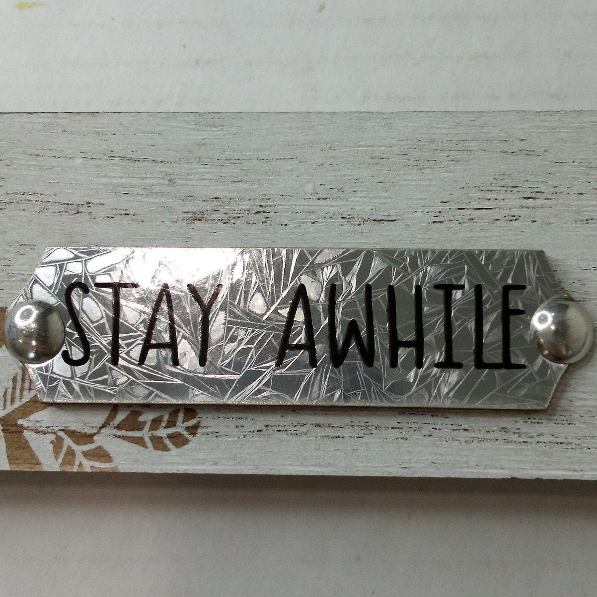 4-PK Tabletop Wooden Decorative Plaques - "Stay Awhile" - 11"W x 3"H x 1"D