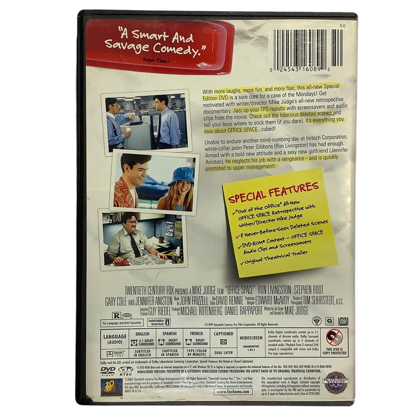 Office Space - Special Edition with Flair (Full Screen Edition, 2005, DVD) EUC
