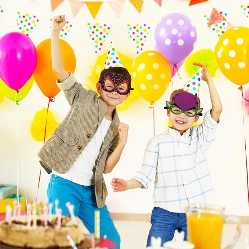 Superhero Felt Masks 24‑Pack 8 Styles Kids (Will Fit Adults Too) Party Favors