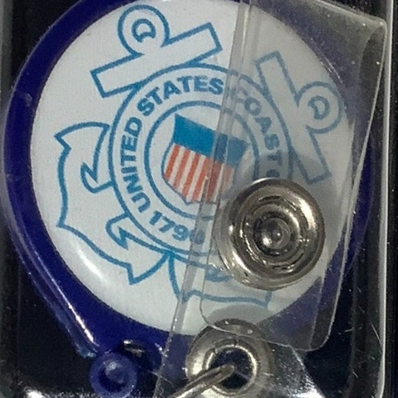 USCG Coast Guard Retractable Badge Holder, 24" Cord for Belt or Lanyard