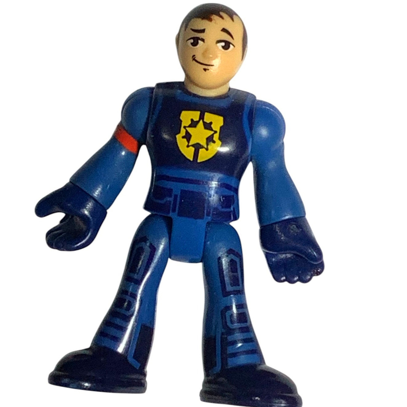 (3-PK) Fisher-Price Imaginext- Robot Police, Red Dino Rider & Blue Dino Rider