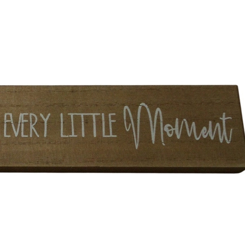 4-PK Tabletop Wooden Decorative Plaques - "Thankful for Every Moment" 11"W x 3"H