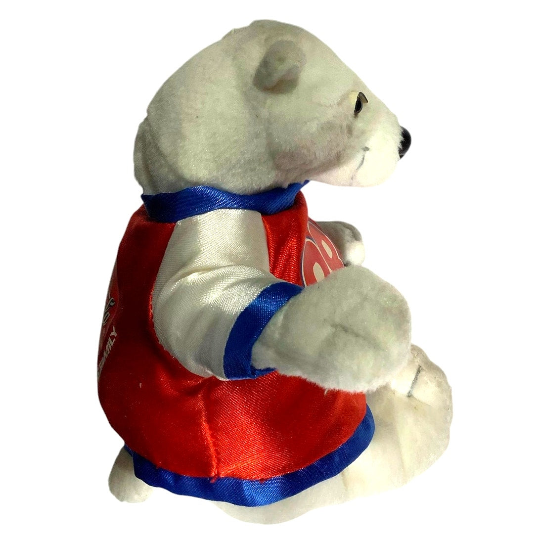 1999 Coca-Cola / Dale Jarrett #88 Polar Bear Pellet Plush 6"H x 5"W x 3"D