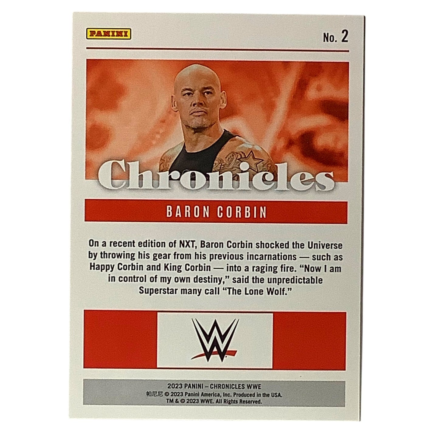 Baron Corbin, WWE, Card 2, 2023 Panini - Chronicles WWE Collectors Card, NM+