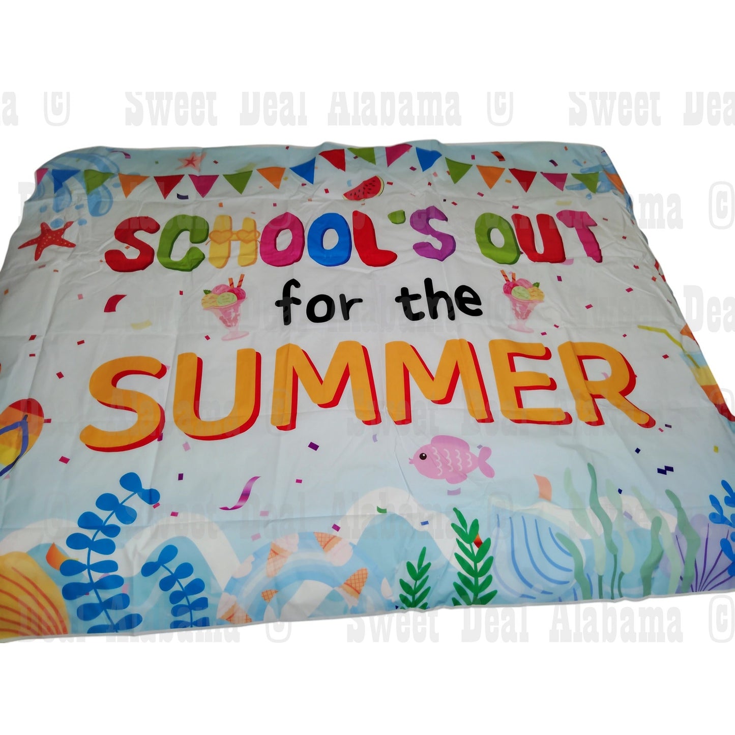 School's Out for The Summer Backdrop – 7 x 5 FT. End of School Year Party Banner