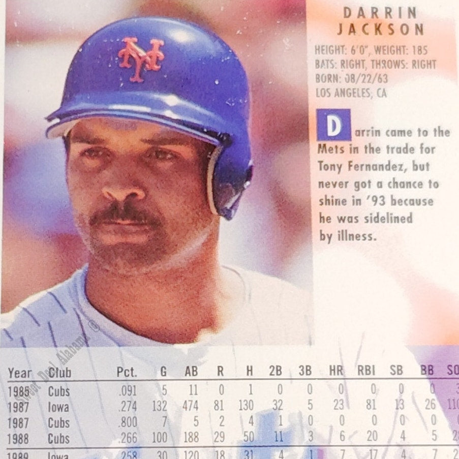 Darrin Jackson, New York Mets, #567, 1994 Fleer Baseball Collector's Card