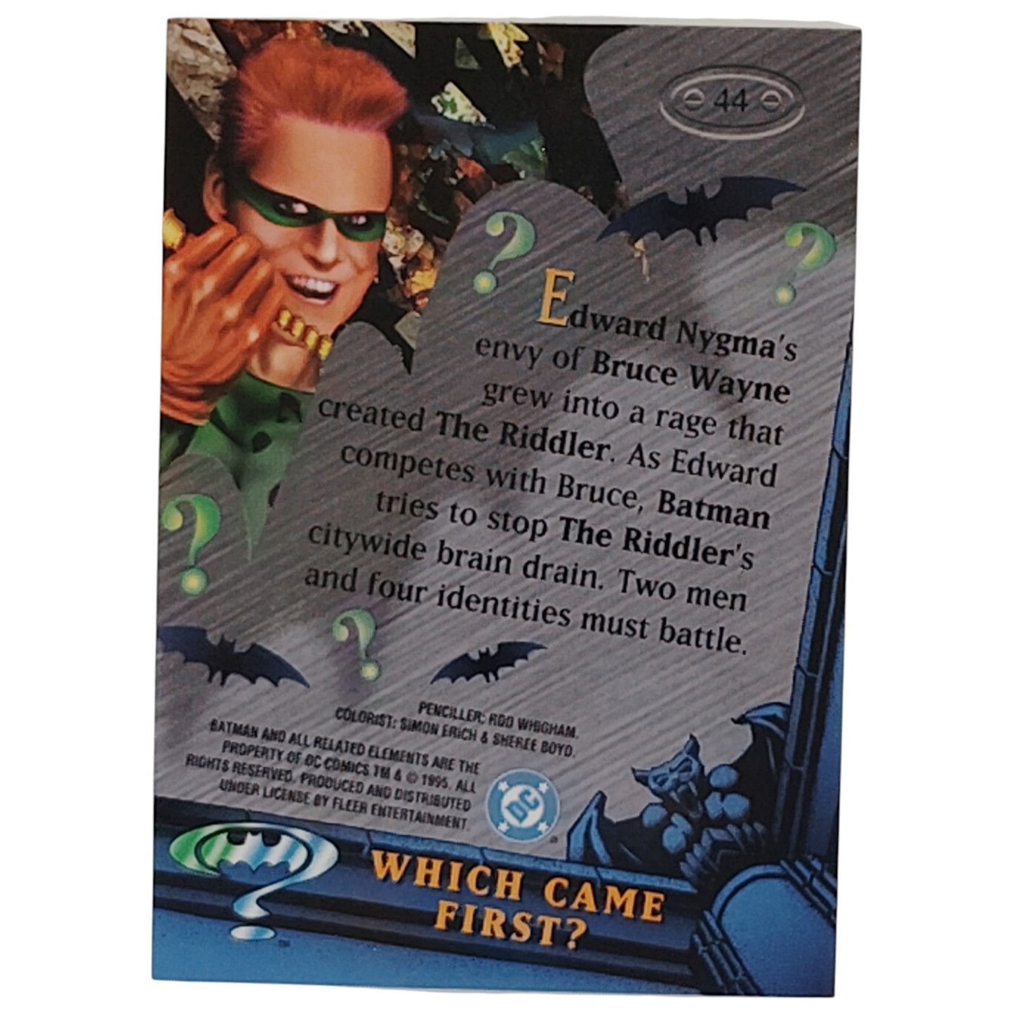 Sentinel 1995 The Riddler Metal Batman Forever Collector’s Card #44 – DC Comics