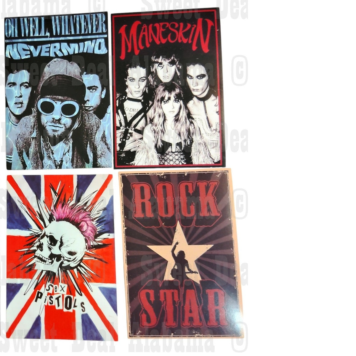 8-Piece Punk Rock Wall Collage Kit - Hip Hop, Rap, Rock & Roll - 6"x4" Posters
