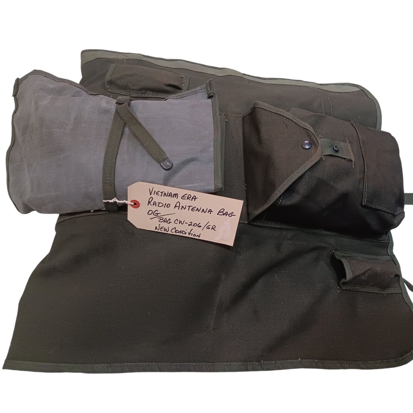 U.S. Army - Bag CW-206/GR- Radio Antenna Canvas Carry Bag 50/60's Era, EXC+