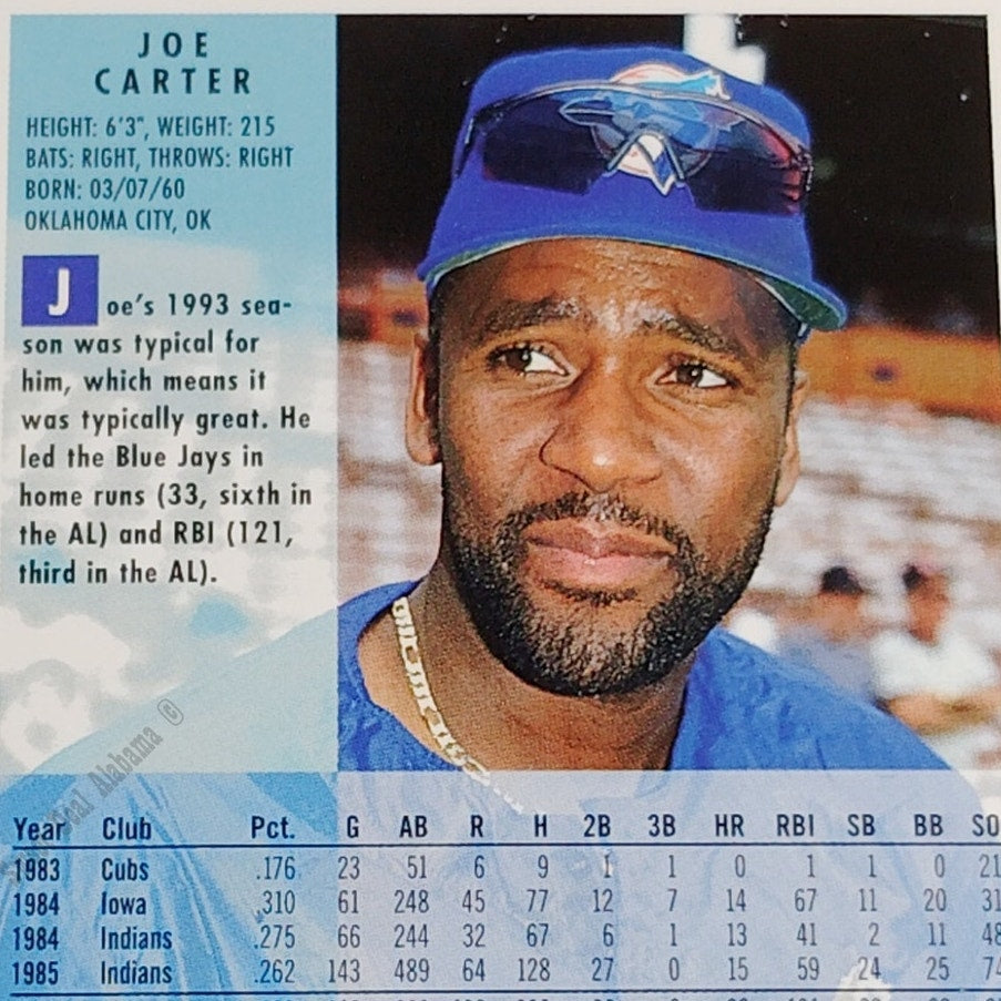 Joe Carter, Toronto Blue Jays, #326, 1994 Fleer Baseball Collector's Card