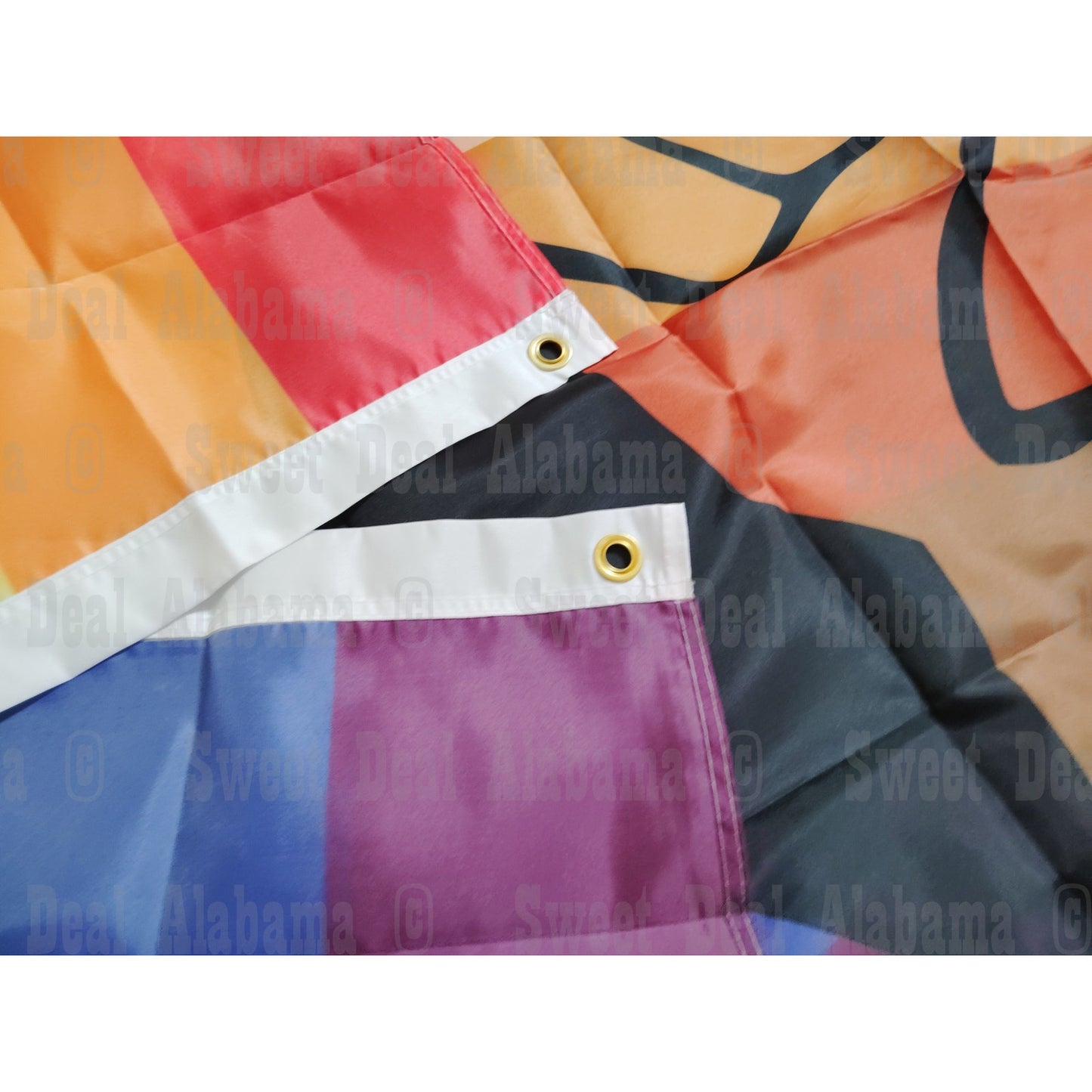 LGBTQ Pride Flag 59"x35" - Rainbow Banner w/ Fist, Brass Grommets