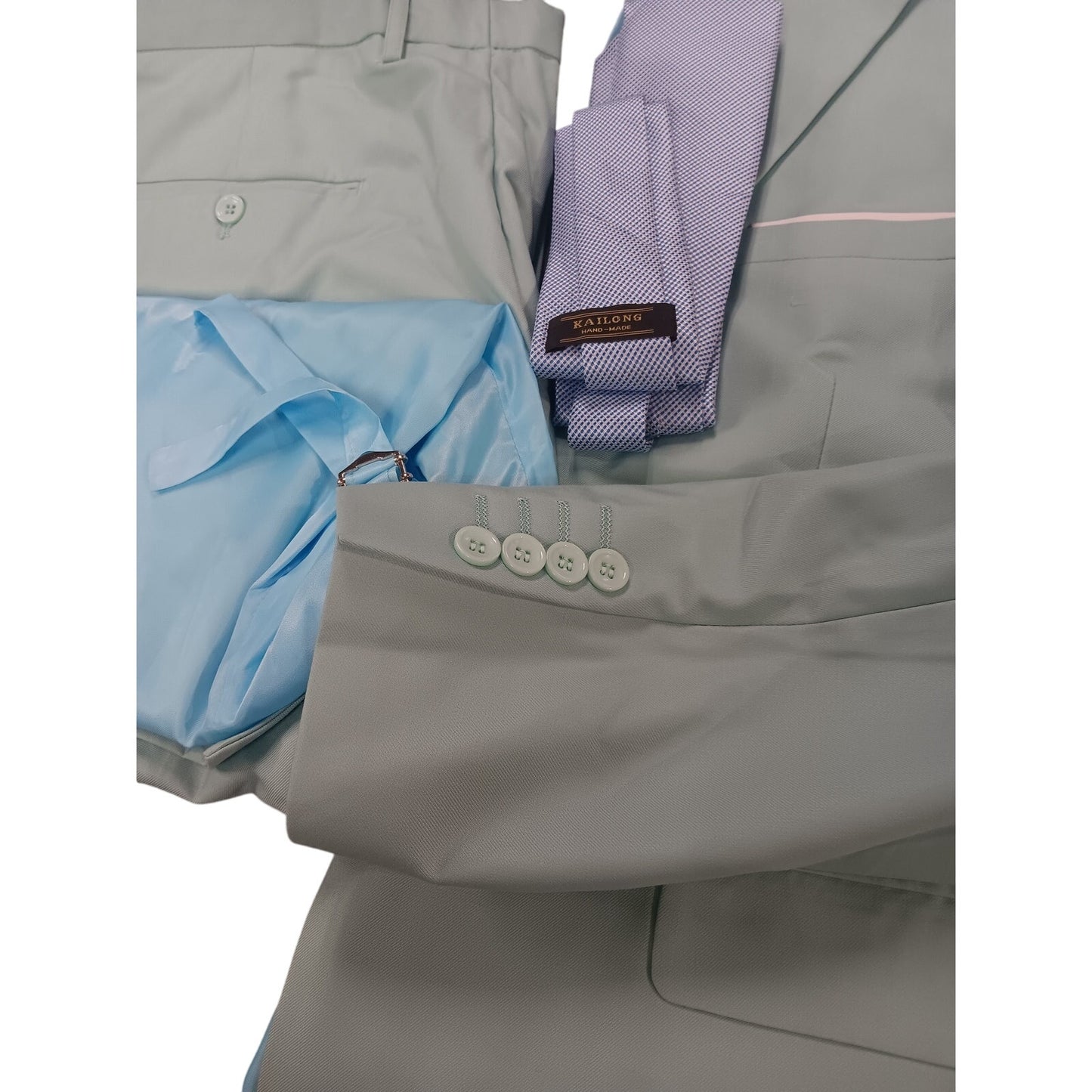 Men's Slim Fit 3 Pc Suit, 2 Button Dress Tux Suit Set w/ Jacket Vest Pants & Tie