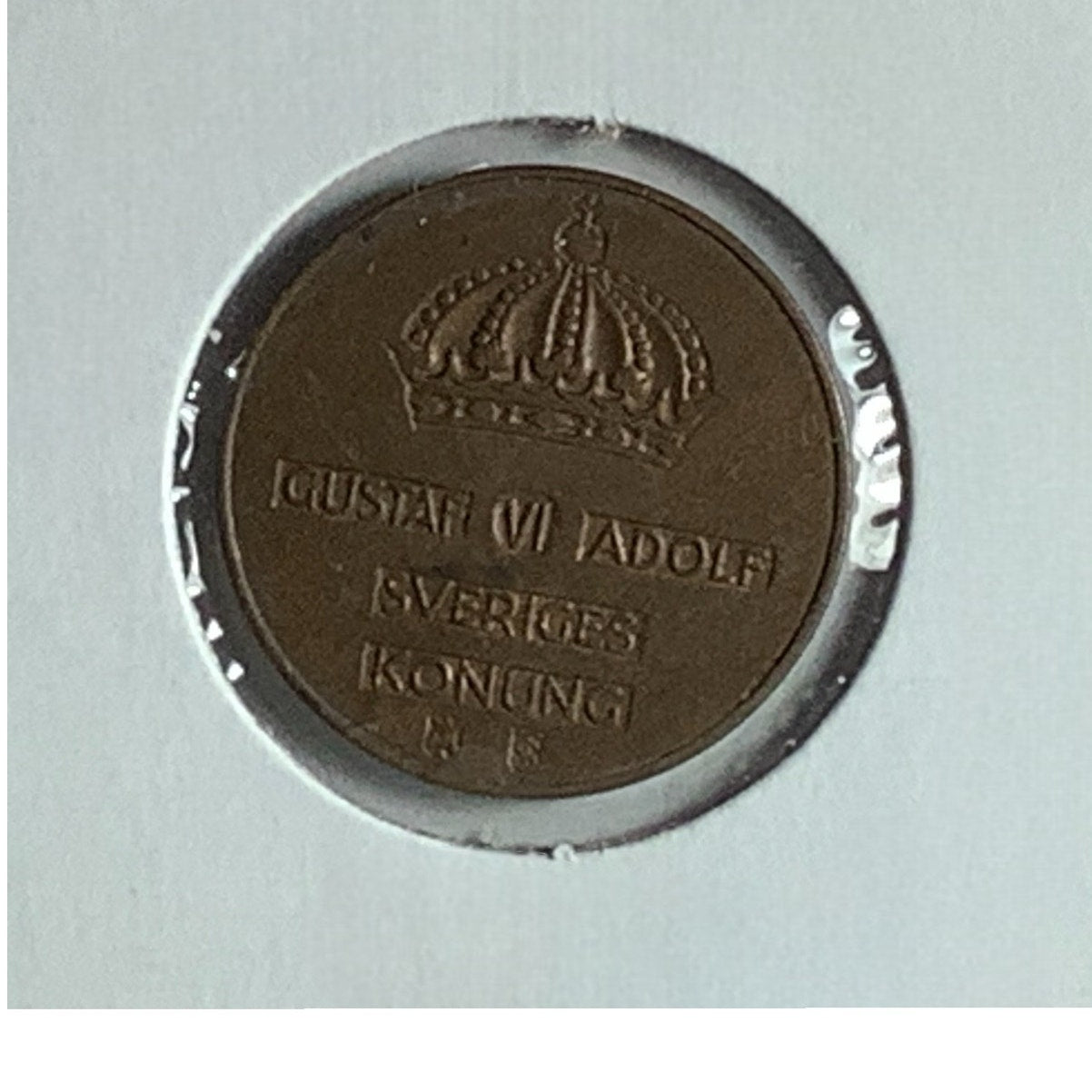 Sweden 5 öre, 1953, Crowned Double Monogram of King Gustaf VI Adolf Tails: Crown