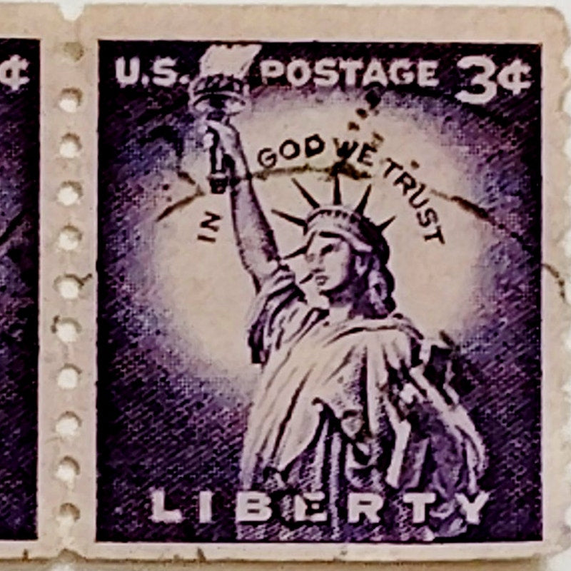 Pair – 1954 USA 3¢ Statue of Liberty Scott 1035 – Liberty Series - Canceled