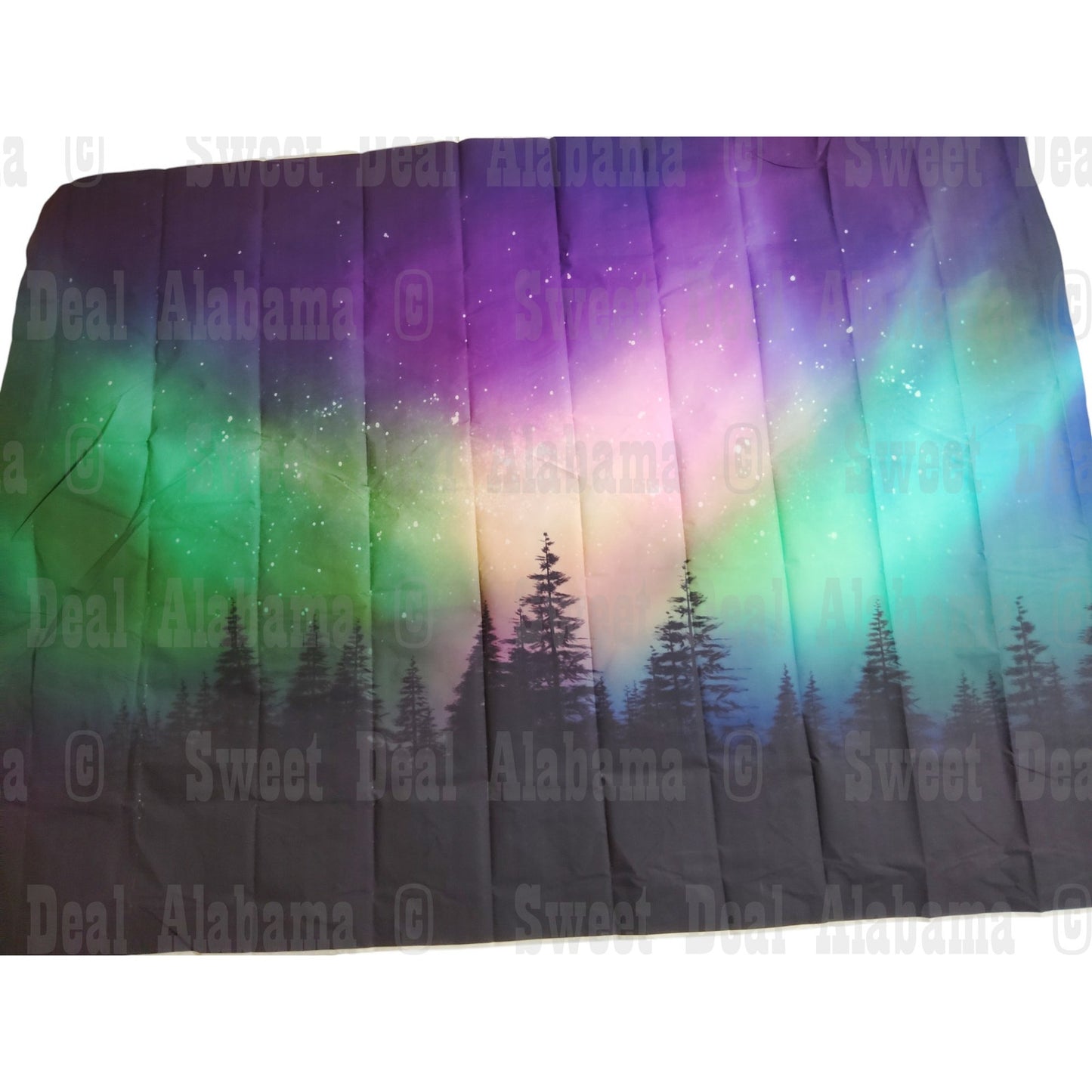 7x5 FT Northern Lights Photography Backdrop - Aurora Borealis, Pine Forest